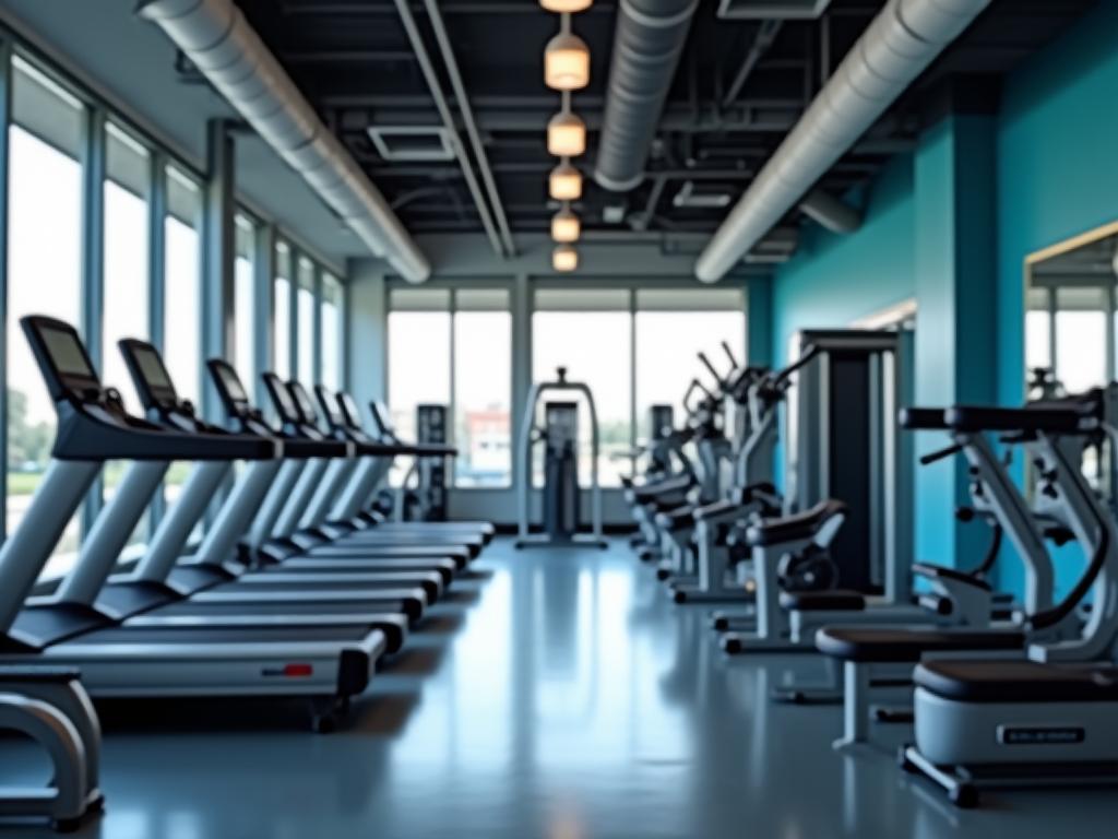 Modern gym equipment in Ontario city centre